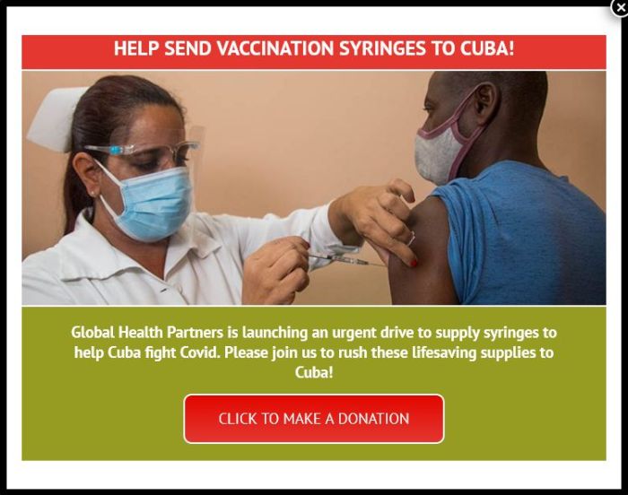 Syringes for Cuba Campaign