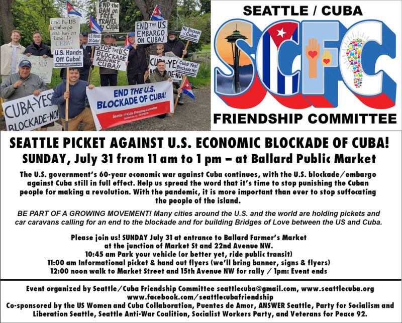 Seattle Rally against U.S. Economic Blockade of Cuba