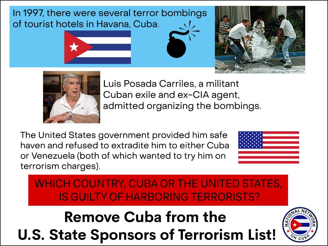 Remove Cuba from the U.S. State Sponsors of Terrorism List infographic” width=