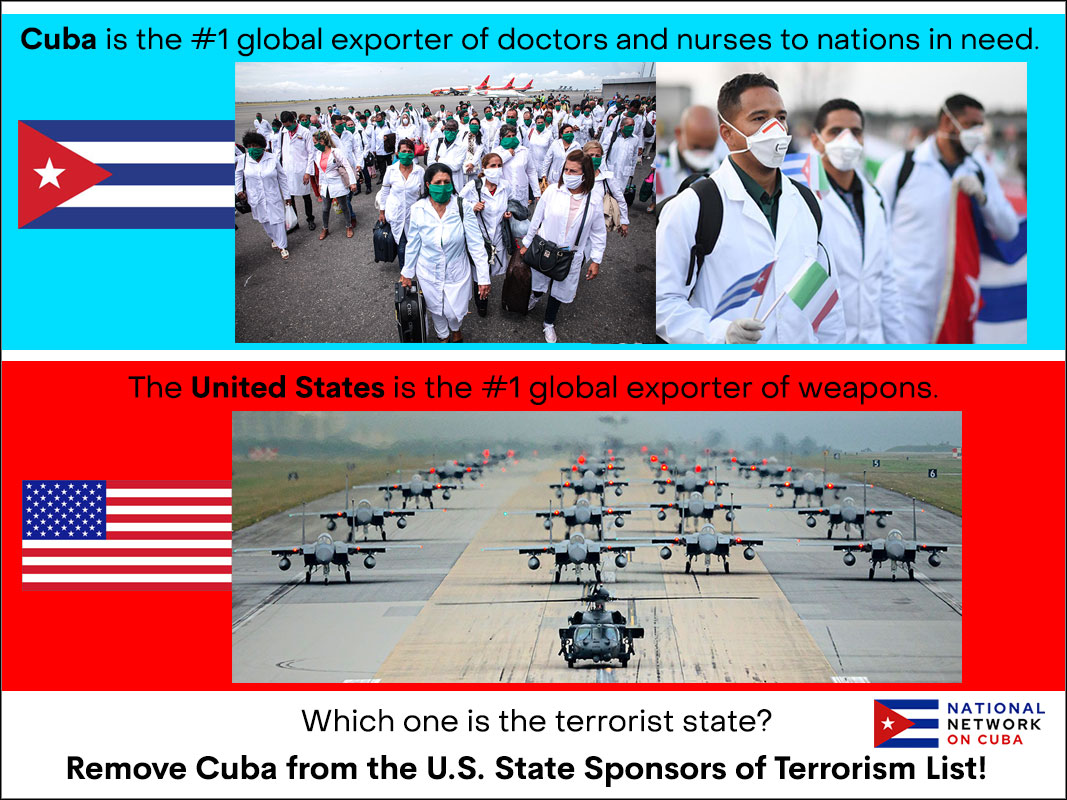 Remove Cuba from the U.S. State Sponsors of Terrorism List infographic” width=