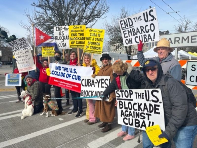 Seattle-Cuba Friendship Committee rally